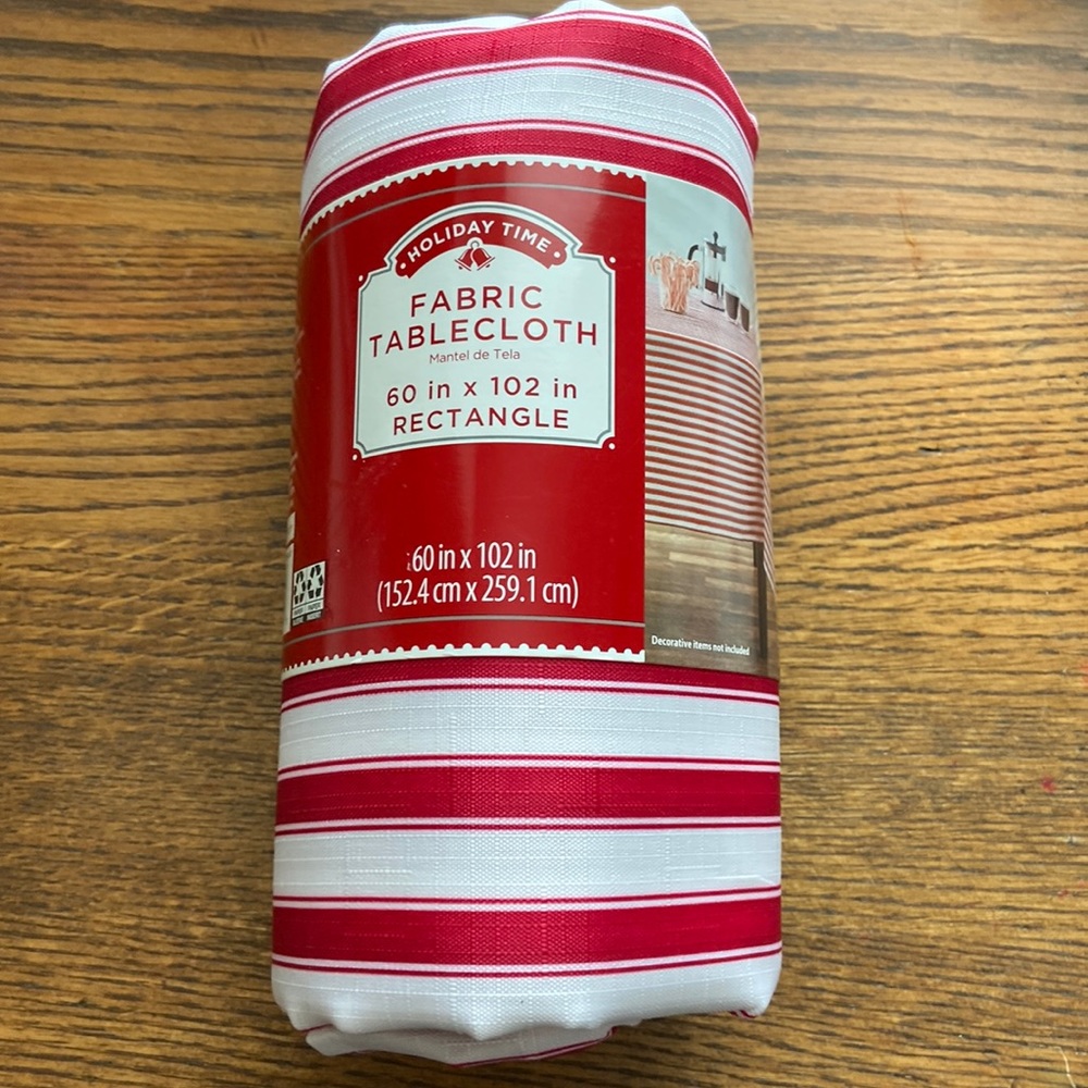 Holiday Time Fabric Tablecloth